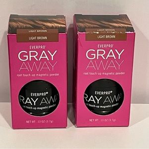 2 EVERPRO Light Brown Gray Away Root Touchup Magnetic Powder NEW